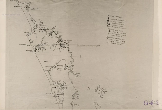 Creator unknown : North Island New Zealand [map with ms annotations]. [no date]