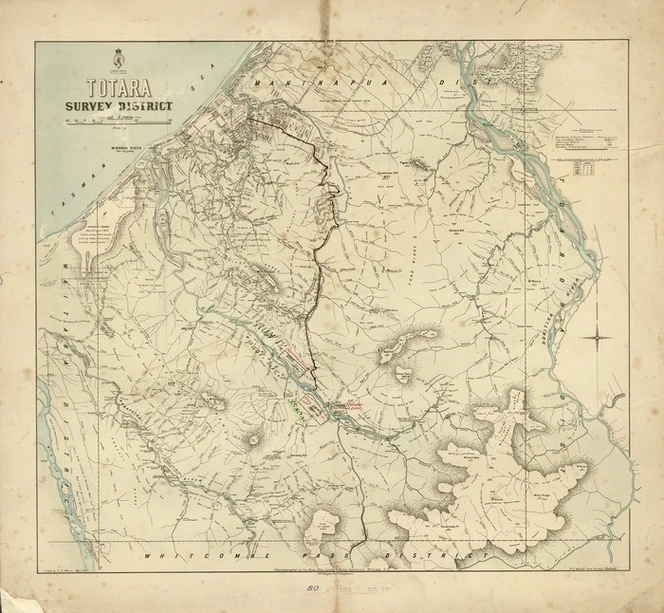 New Zealand. Department of Lands and Survey : Totara Survey District [map with ms annotations]. 1897