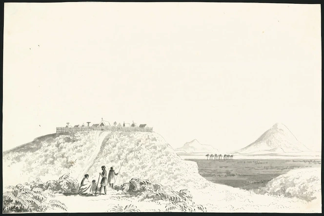 Merrett, Joseph Jenner, 1816?-1854 :The pa of 'Maketu' at Otawao in the Waipa, Dec.r 1843.