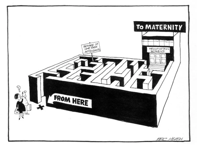 Heath, Eric :"From here... to maternity. The Dominion 13 June 1990.