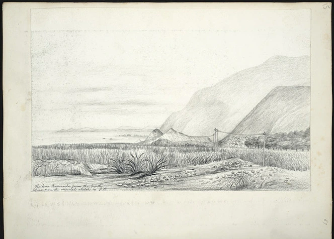 [Buchanan, John] 1819-1898 :Kaikora Peninsula from the north copied from the original sketch by J B [ca 1870]