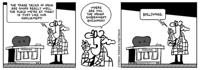 Fletcher, David 1952- :"The trade talks in India are going really well. The place we're at today is just like our parliament!" ... 30 June 2011