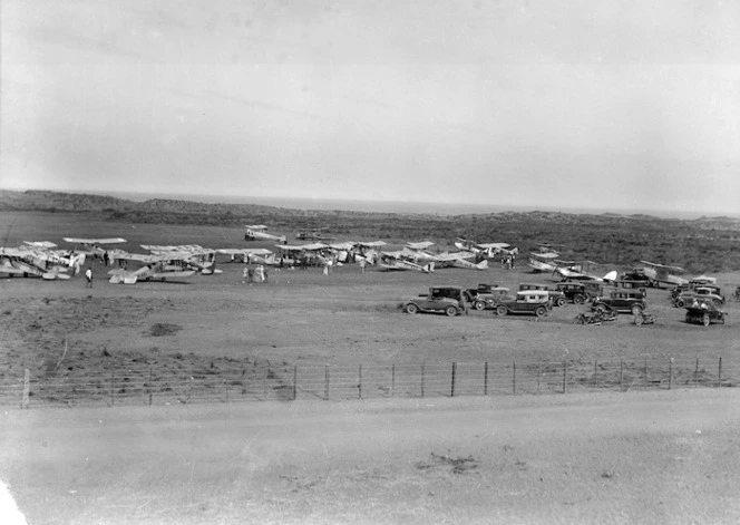 Group of aeroplanes on display at Rongotai