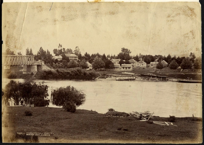 View of part of Ngaruawahia - Photograph taken by Burton Brothers
