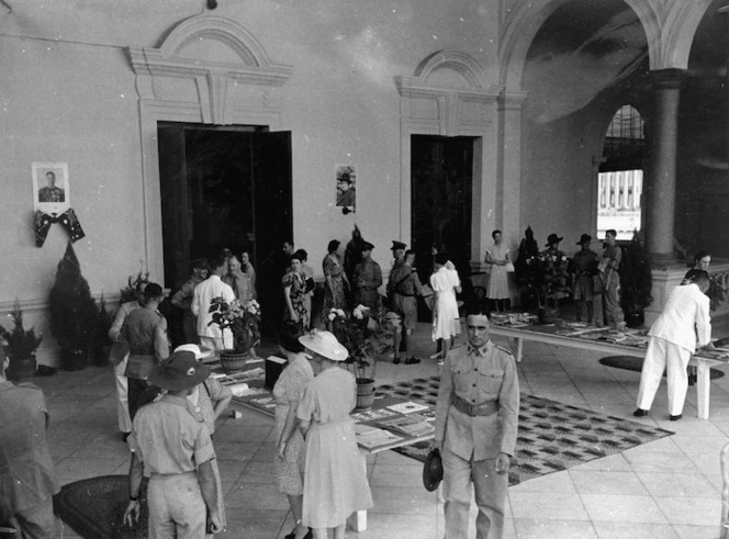 Women of Malaya entertaining troops at the original Anzac Club in Singapore