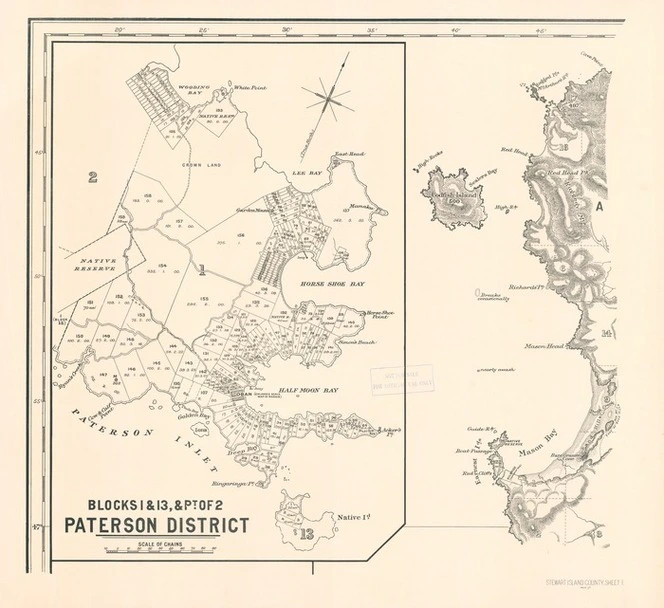 Map of Stewart Island, New Zealand / compiled and drawn by W. Deverell, 1898.