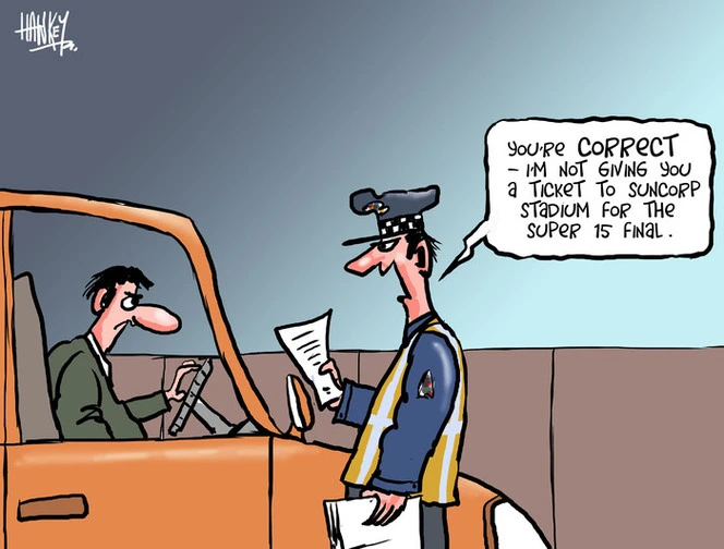 Hawkey, Allan Charles, 1941- :"You're CORRECT - I'm not giving you a ticket to Suncorp Stadium for the Super 15 final." 4 July 2011