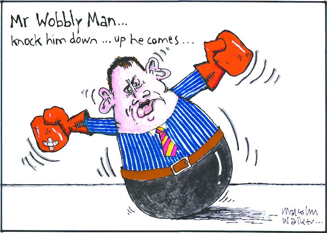 Mr Wobbly Man... knock him down... up he comes... Sunday News, 26 October 2007