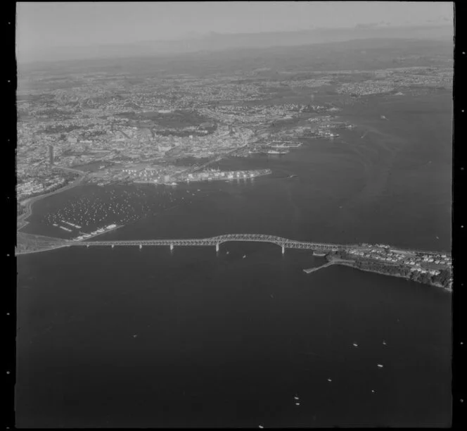 City and harbour bridge, Auckland