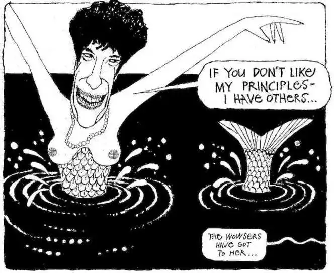 Brockie, Robert Ellison 1932-:If you do not like my principles - I have others... The wowsers have got to her... National Business Review, 13 July 2001.