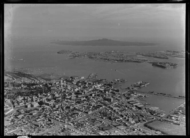 Auckland City with Rangitoto Island in the background