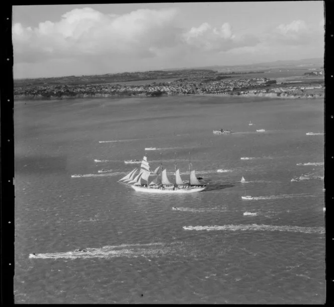 Sailing ship Esmeralda, Auckland harbour