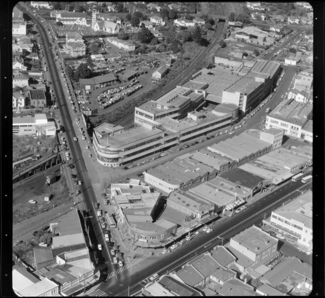 Business and railway scenes in Auckland