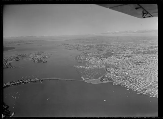 Auckland Harbour Bridge looking towards Waiheke