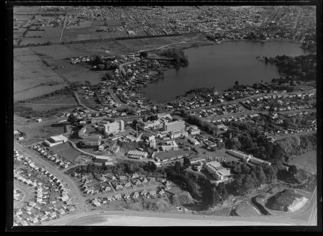 Hamilton Hospital with Lake Rotoroa