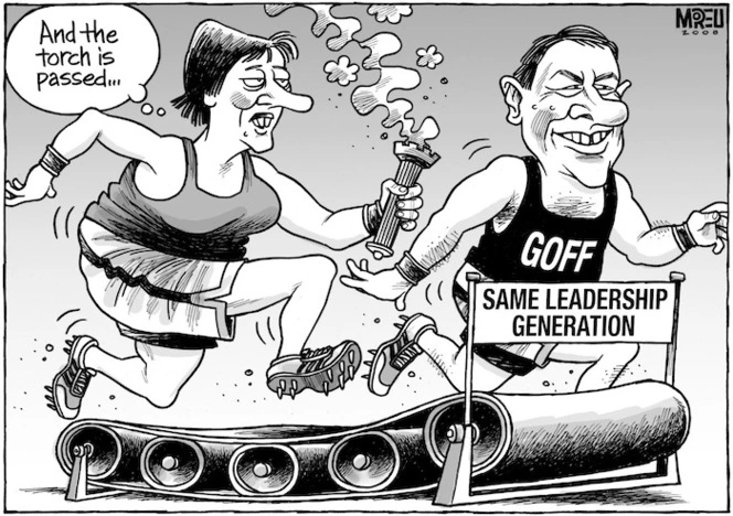 "And the torch is passed..." 'Same leadership generation.' 'Goff.' 12 November, 2008.