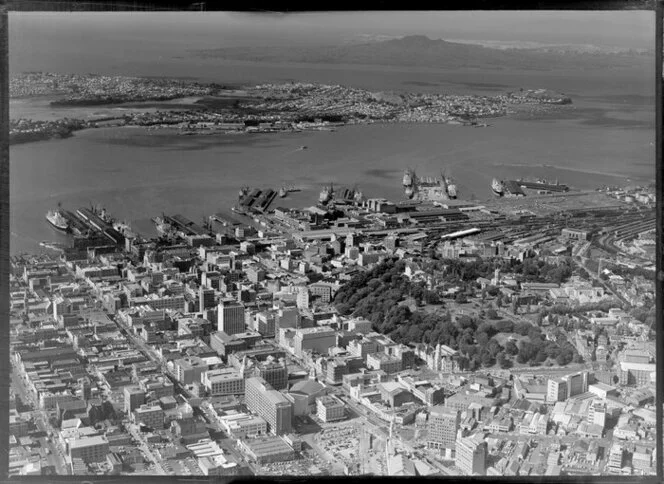 Auckland City and Wharf, looking towards Northshore