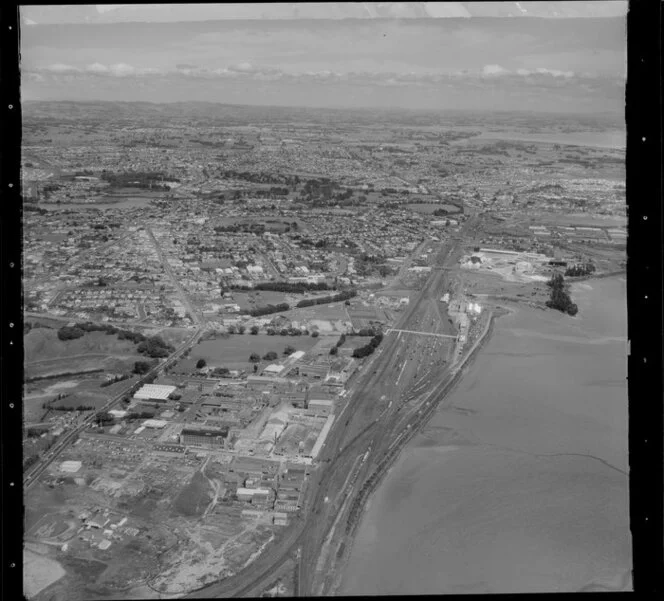 Otahuhu, Auckland, including Westfield Freezing Works and railway yards