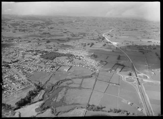 Papakura, Auckland, featuring motorway construction