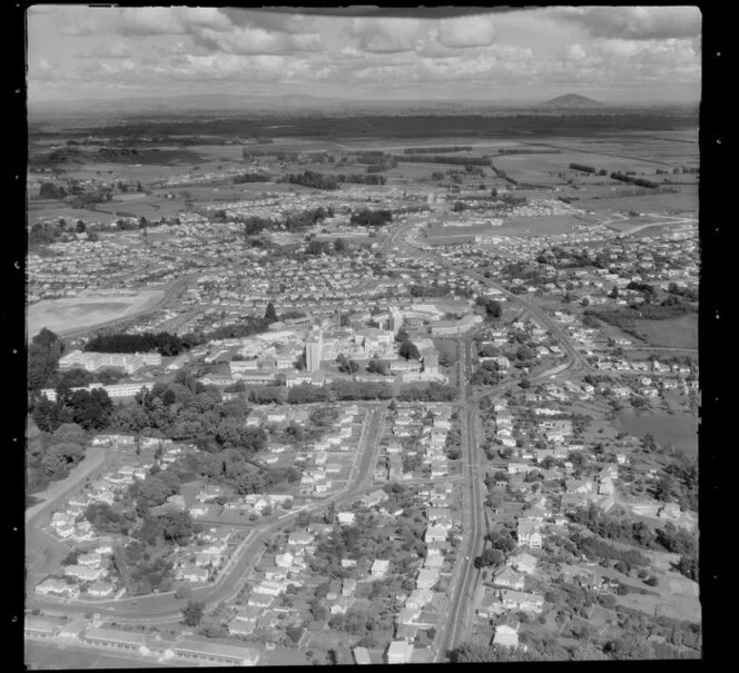 Hamilton, showing Waikato Hospital