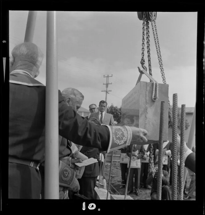 Laying of foundation stone at Epsom Masonic Hall, Auckland