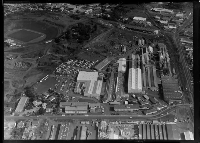 Penrose, Auckland, including factories of New Zealand Forest Products Ltd