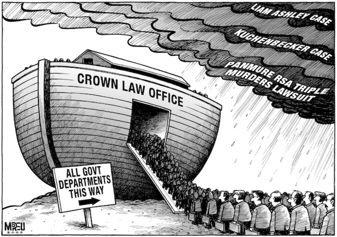 'Crown Law Office'. 'Liam Ashley case'. 'Kuchenbecker case'. 'Panmure RSA triple murder lawsuit'. 16 June, 2008