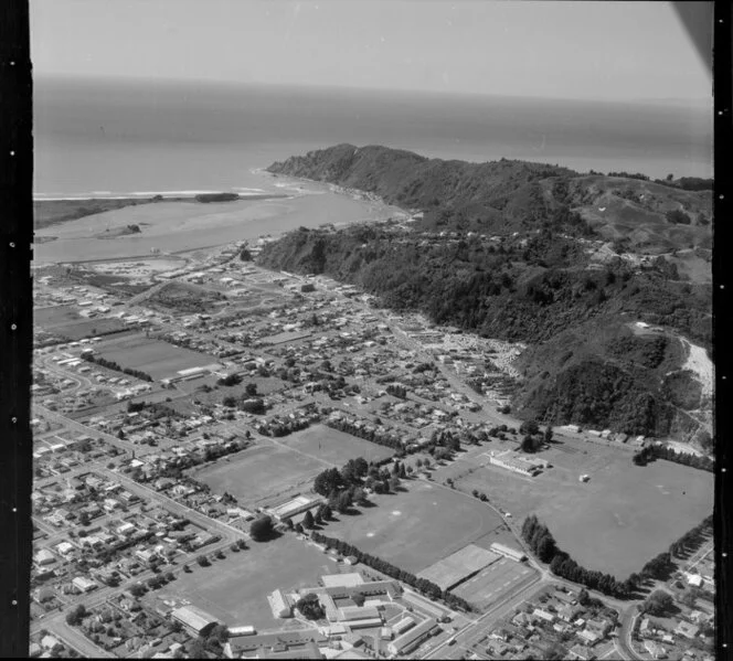 Whakatane, showing Whakatane High School (bottom)