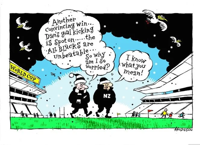 Hodgson, Trace, 1958- :"Another convincing win... Dan's goal kicking is spot on..... the All Blacks are unbeatable... so why am I so worried?" ... 7 August 2011