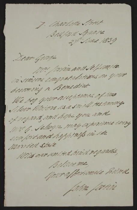 Letter - Sir John Jervis