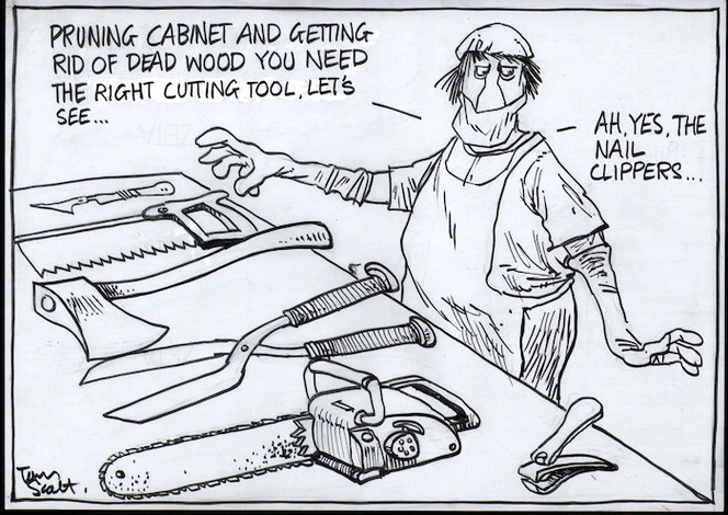 "Pruning Cabinet and getting rid of dead wood, you need the right cutting tool, let's see... Ah, yes, the nail clippers... 1 November, 2007