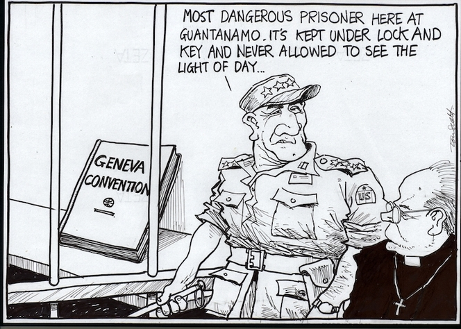 Scott, Thomas, 1947- :"Most dangerous prisoner here at Guantanamo. It's kept under lock and key and never allowed to see the light of day... Otago Daily Times, 17 June 2005.
