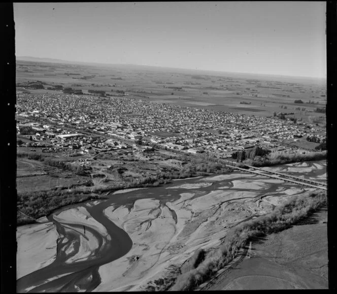 Ashburton, Canterbury, showing braided river