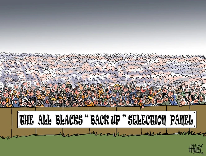 Hawkey, Allan Charles, 1941- :The All Blacks "back up" selection panel. 23 August 2011