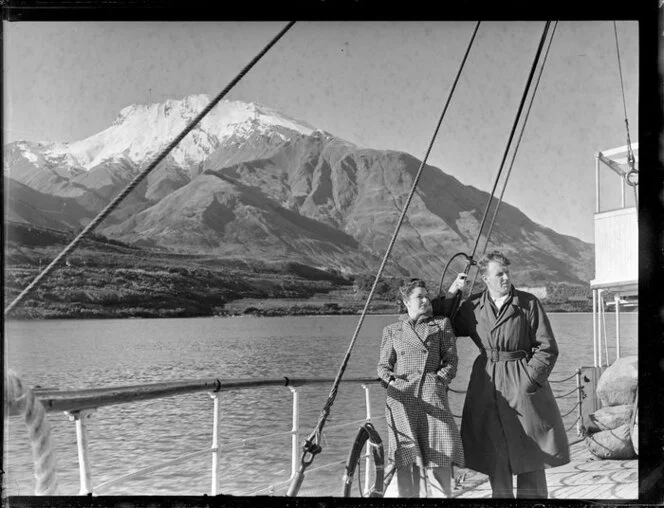 Man and woman on board the SS Earnslaw, Lake Wakatipu, Central Otago