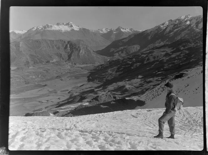 Unidentified man on Coronet Peak, Queenstown