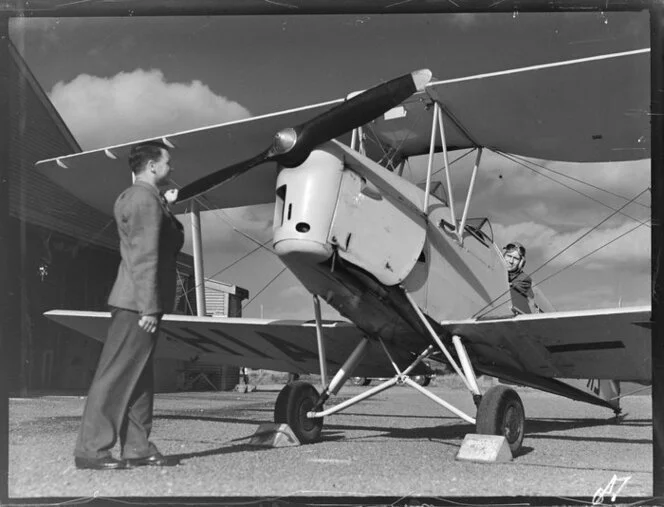 Messrs F B Hopwood and A D Greer, Palmerston North, Middle Districts Aero Club pilots