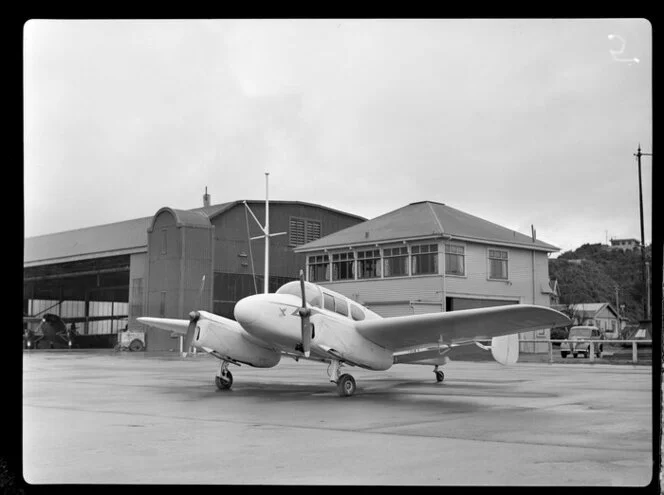 Miles Gemini aeroplane at Wellington airport