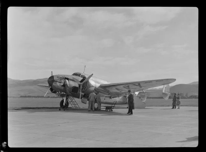 New Zealand National Airways Corporation, Lodestar AKX aircraft at Taieri Aerodrome