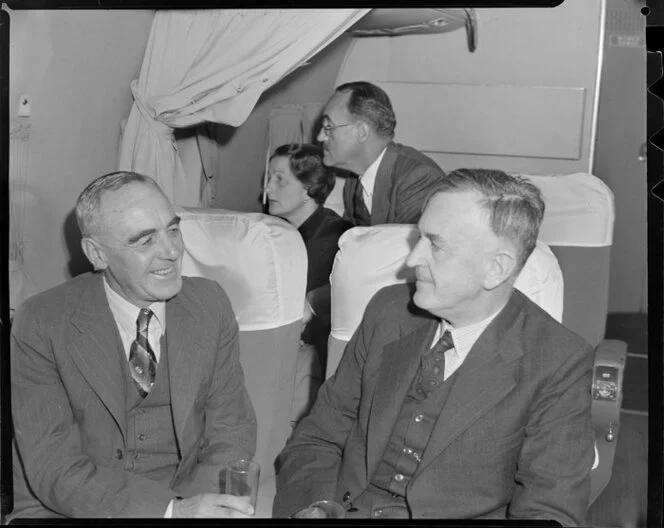 Pan American World Airways courtesy flight, unidentified passengers waiting for take off