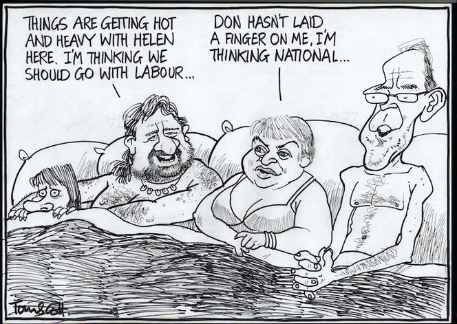 "Things are getting hot and heavy with Helen here. I'm thinking we should go with Labour..." 13 October, 2005.