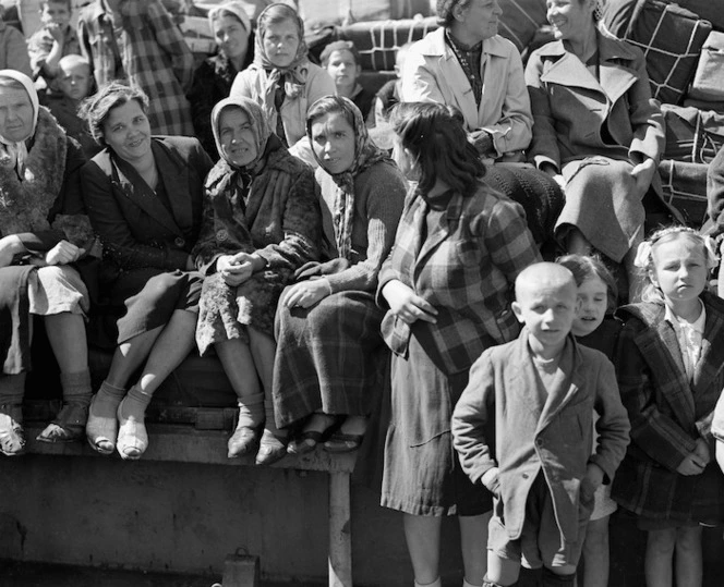 Polish refugees on the General Randall on their day of arrival in New Zealand