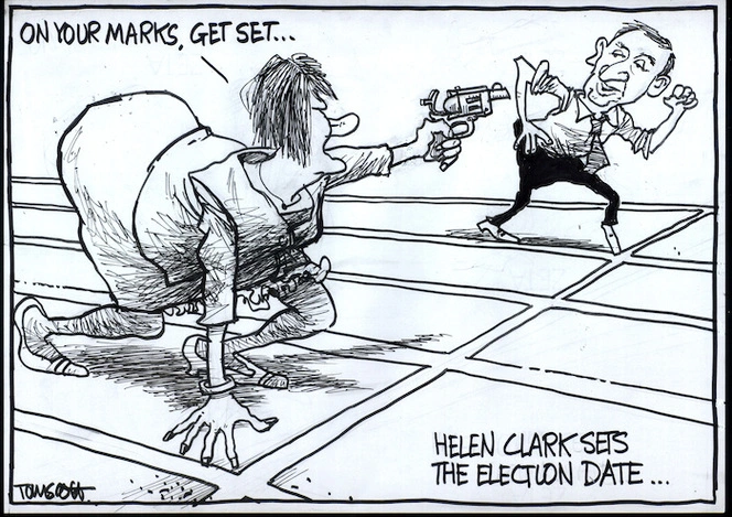 Helen Clark sets the election date... "On your marks, get set..." 13 September, 2008