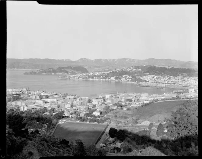 Wellington harbour from Tinakori hill