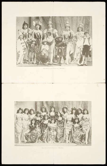 Pollard's Opera Company :[Double-sided sheet of photographs from "Djin-Djin", "Boccaccio", "Paul Jones"]. Supplement to the "Triad", 1 February 1898.