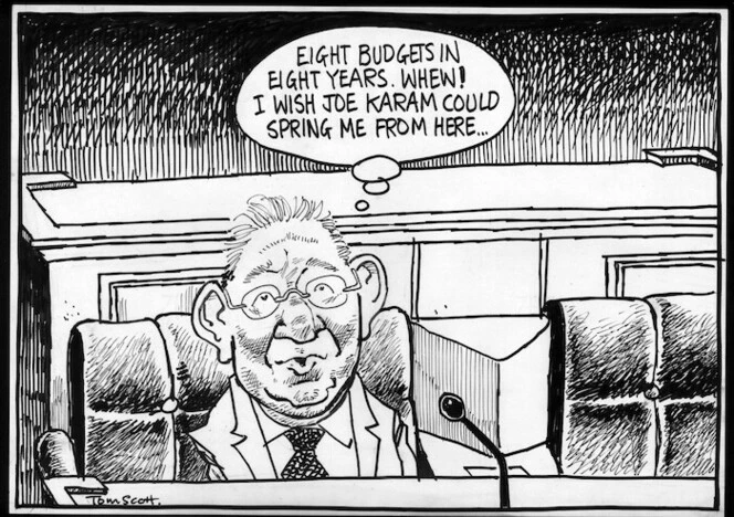 "Eight budgets in eight years. Whew! I wish Joe Karam could spring me from here..." 17 May, 2007