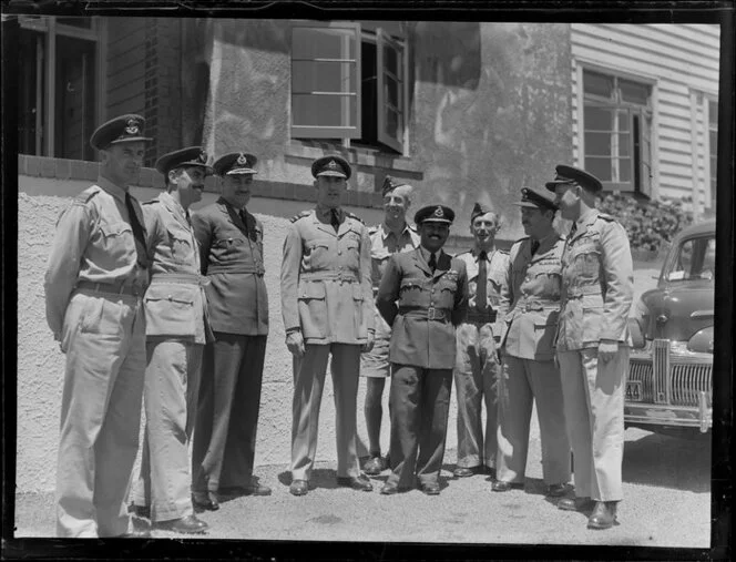 Air Vice Marshal Richard Atcherley, chief of Royal Pakistan Air Force and officers at Hobsonville