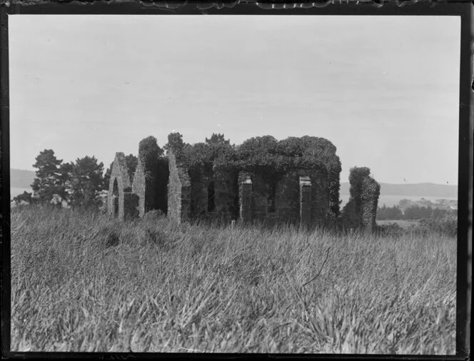 Overgrown ruins of Saint Thomas's Church, St Heliers, Auckland