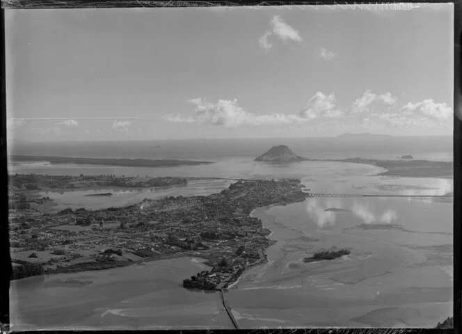 View, looking towards Mount Maunganui, Bay of Plenty