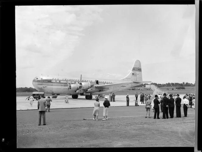 Pan American World Airways, Stratocruiser aircraft at Whenuapai Airbase, Auckland